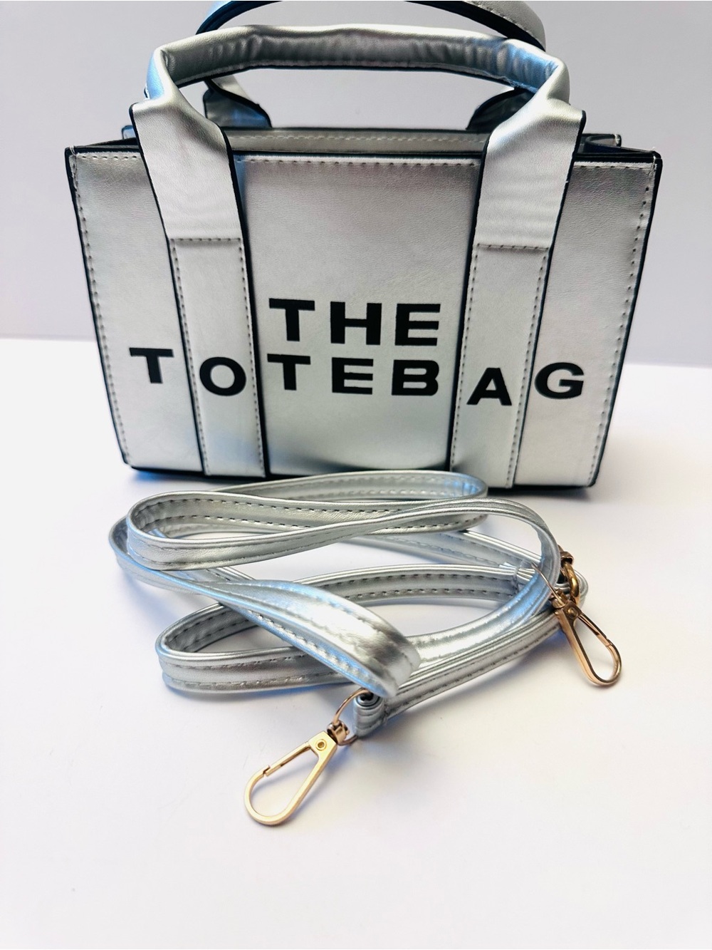 Silver Statement Mini Tote/Back To School Chic/Giftable NWOT
